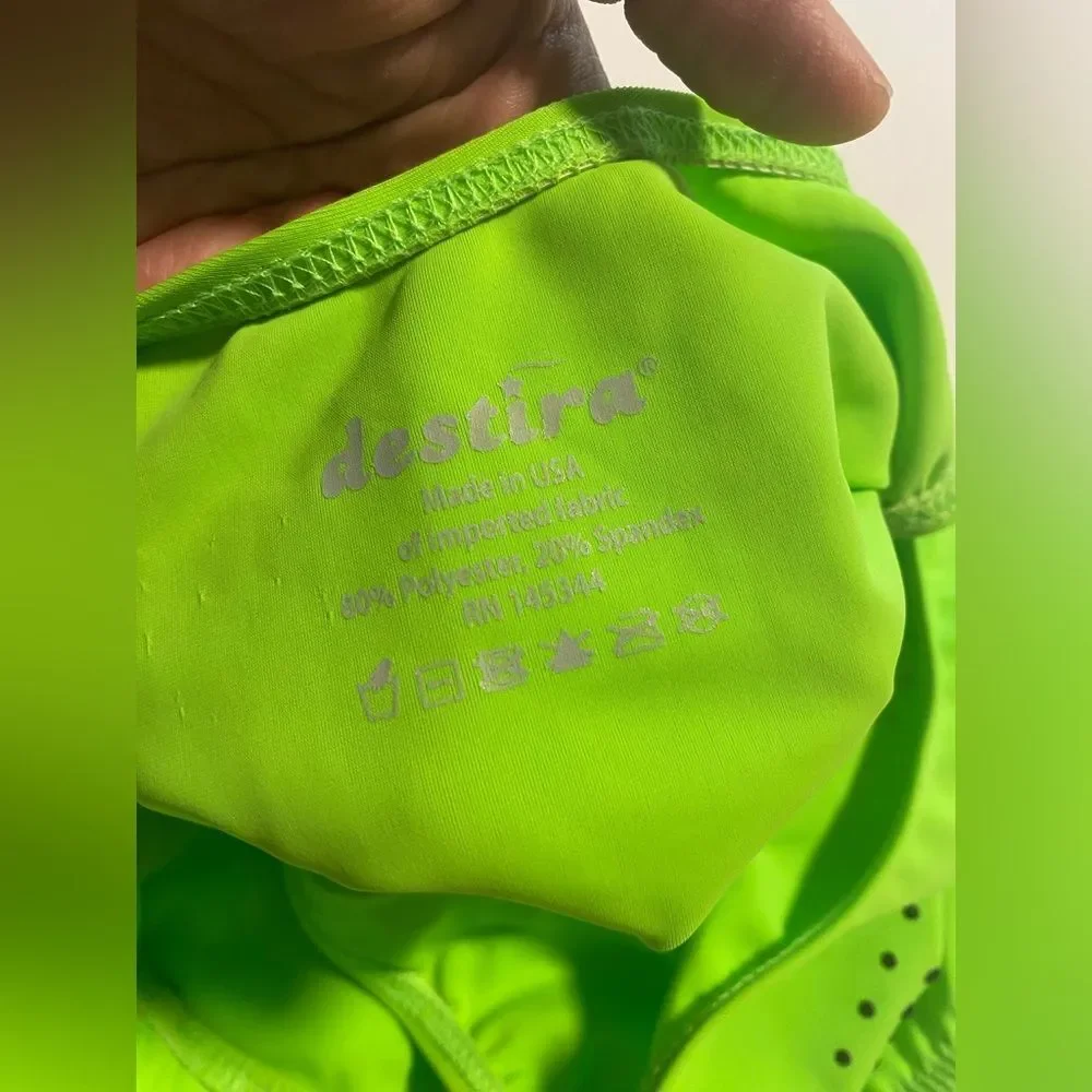 Destira gymnastic tank neon green practice leotard Rigert Elite XSA adult